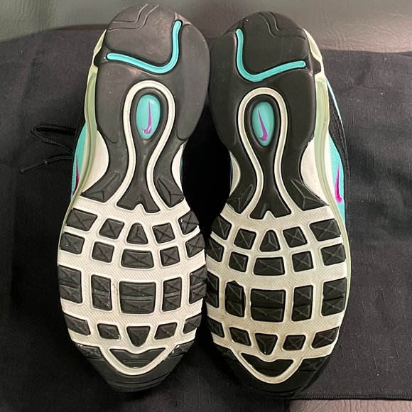 Nike Air Max 97 Black Hyper Violet 921522-015 sz 4.5Y EUC - Picture 6 of 7